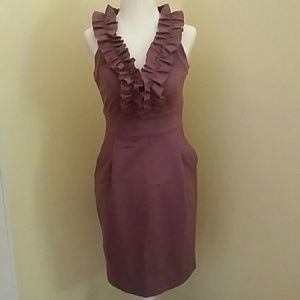 NEW banana republic ruffled purple pocket dress